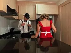 Stepson Tricks Stepmom into Deep Cock Sucking