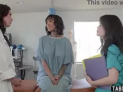 Sexy White Doctor Fists Hot Black Milf Ass with Latina Nurse Help