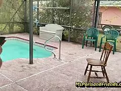 Strip-o-gram blonde teases with lap dance before clothes rip off for doggystyle pounding