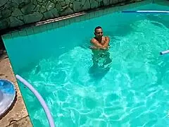 pool suruba with big ass milf gagging on monster cocks deepthroat
