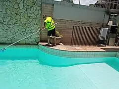 pool suruba with big ass milf gagging on monster cocks deepthroat