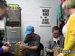 turn around honey while i suck this officer's thick cock at work...