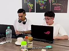 newly divorced latina milf big ass bends over for son's friend doggystyle anal creampie