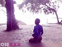 i couldn't help stripping butt naked for public outdoor blowjob fun on the beach