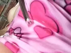 20-year-old colombian bunny miniskirt flashes big natural tits to shocked english teacher in domination play