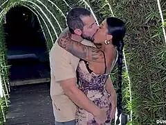 Rooftop whore spreads ass for stranger's hungry rimjob feast