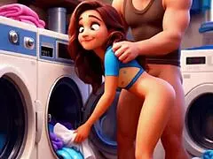 Ai laundry sex with hot milf mother in law pounding ass