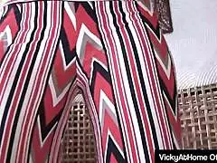 😍 vicky vette flaunts those huge tits and slurps her lover's massive cock 👅💦