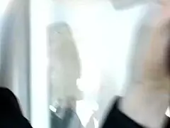 she's rushing to work but her tiny boy needs a sneaky spot on her tall body now