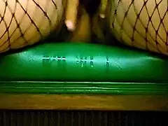 wanna see this latina milf finger her wet shaved pussy till she squirts in fishnets?