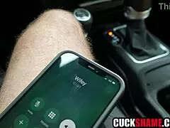 cuckold hubby spies then forces wife to deepthroat lover's cock