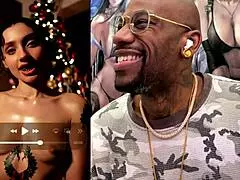 mature transgender babe holds her pose in christmas public display ai style