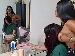 Wow, watch busty stepmom rip clothes off curvy stepdaughter for wild lesbian pussy licking!