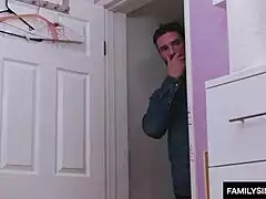 stepdad catches teen on webcam spreading for daddy's big black cock