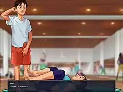 SUMMERTIME SAGA CAP 17 - Busty Neighbor's Yoga Classes Turn into Huge Tits 3D Hentai Fuck Session