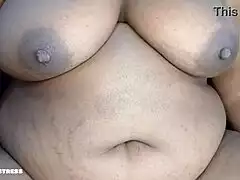 Damn this ebony BBW milf moans loud fingering her hairy pussy to orgasm