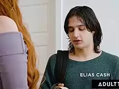 pervy stepson spies busty redhead stepmom lauren phillips naked yoga