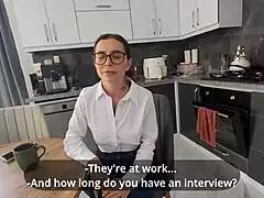 Stepsister heads to interview until i rip her tight jeans and pound her ass