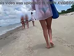 a hot stranger milf strokes my cock outdoors till cumshot in public