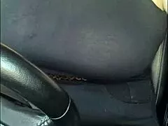 Stepmom flashes huge natural tits first rideshare driver day!