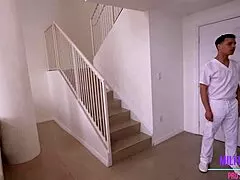 miss raquel oiled up for deep massage then big cock riding deepthroat