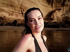 German Milf Jasmin Furry Strips Clothes Off Beach Playboy Show