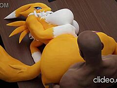 Renamon's big tits get worked