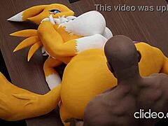 Renamon's big tits get worked