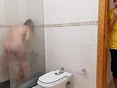 Stepmother caught showering with stepson