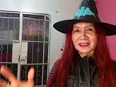 Hot wife dressed as witch