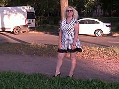 Cute blonde mom goes wild