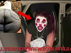 Clown's wild anal and throat sex