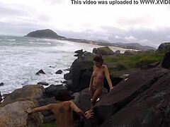 Mature woman's sensual beach experience