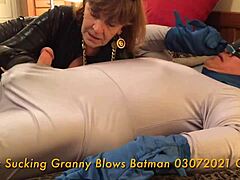 Mature woman gives blow job