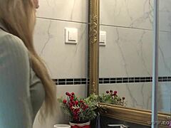 Kinky wife changes in bathroom