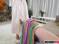 Stepmom's big tits and POV fuck