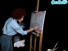 Bob Ross-inspired nude painting lesson