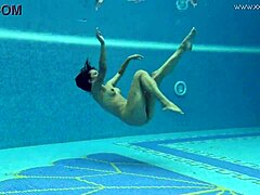 Sazan, the stunning European MILF, takes erotic underwater footage