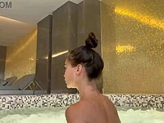 Monika Fox's steamy jacuzzi solo