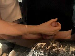 Flour play for intimate dinner