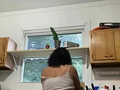 Mature Latina woman loves housekeeping