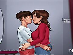 Summer love in animated cartoon