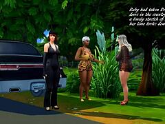 Ruby y Doris se unen a una orgía grupal en Sims 4