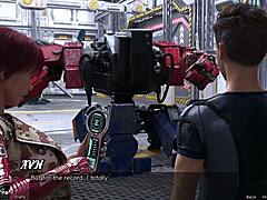 Hentai video featuring robot girl