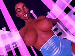 3D animated big breasted stripper