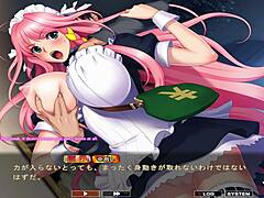 Maid-san to Boin Game: Cena Momo 2 - Grandes tetas e fantasias virgens em um hentai de anime