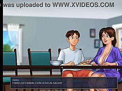 Helping the debt housewife with her homework in SummertimeSaga episode 10