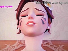 Ashe dominates Brigette in animated BDSM