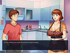 Mature beauty in cartoon porn game makes money by having sex with many men