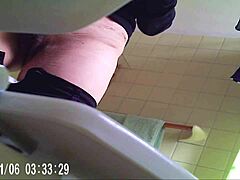 Amateur grandma's bathroom hidden cam